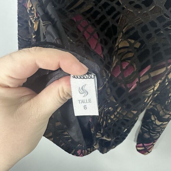 Vtg Saint Clair Womens Velvet Burnout Long Sleeve Top Fairy Grunge Whimsigoth - Picture 4 of 5